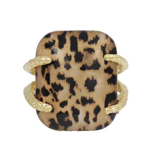 Fashion Large Leopard Print Bracelet #KB2365GDLEO (PC)