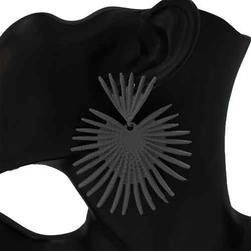 Fashion Matte Statement Sunburst Earrings #KE1068 - Multiple Colors (PC)