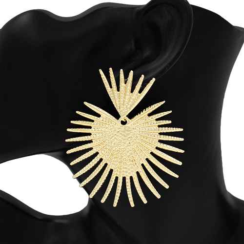 Fashion Matte Statement Sunburst Earrings #KE1068 - Multiple Colors (PC)