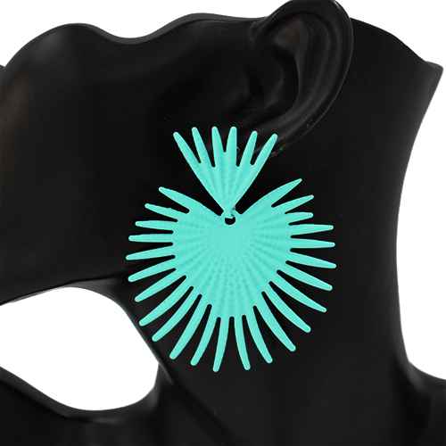 Fashion Matte Statement Sunburst Earrings #KE1068 - Multiple Colors (PC)