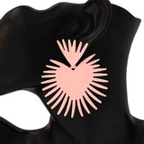 Fashion Matte Statement Sunburst Earrings #KE1068 - Multiple Colors (PC)