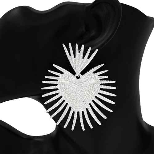 Fashion Matte Statement Sunburst Earrings #KE1068 - Multiple Colors (PC)