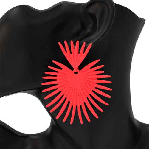 Fashion Matte Statement Sunburst Earrings #KE1068 - Multiple Colors (PC)
