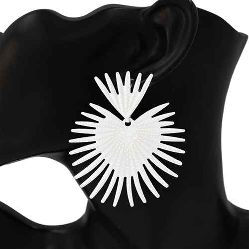 Fashion Matte Statement Sunburst Earrings #KE1068 - Multiple Colors (PC)
