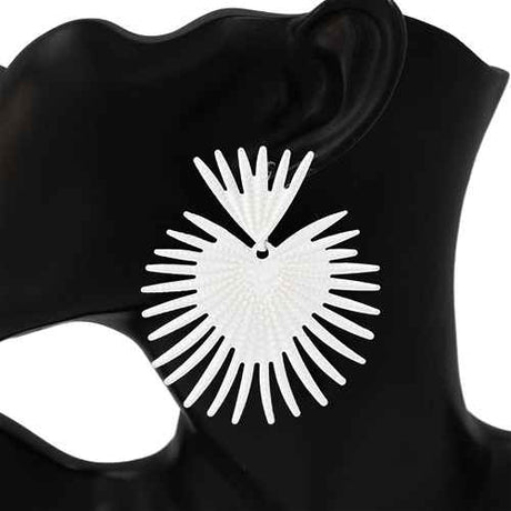 Fashion Matte Statement Sunburst Earrings #KE1068 - Multiple Colors (PC)