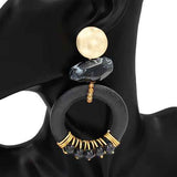 Fashion Hoop Drop Statement Earrings #KE1100 - Multiple Colors (PC)