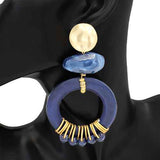 Fashion Hoop Drop Statement Earrings #KE1100 - Multiple Colors (PC)