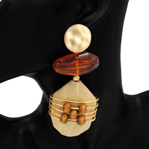 Fashion Wire Wrapped Drop Earrings #KE1102 (PC)