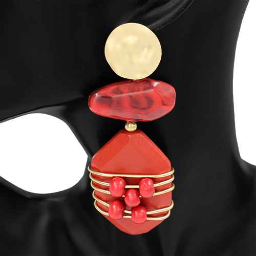 Fashion Wire Wrapped Drop Earrings #KE1102 (PC)