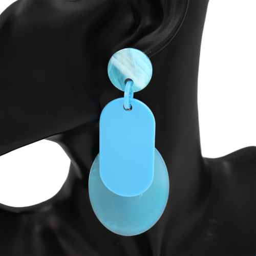 Fashion Two-Tone Geometric Statement Earrings #KE1104 - Multiple Colors (PC)