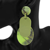 Fashion Two-Tone Geometric Statement Earrings #KE1104 - Multiple Colors (PC)