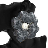 Fashion Large Flower Earrings #KE1109 - Multiple Colors (PC)