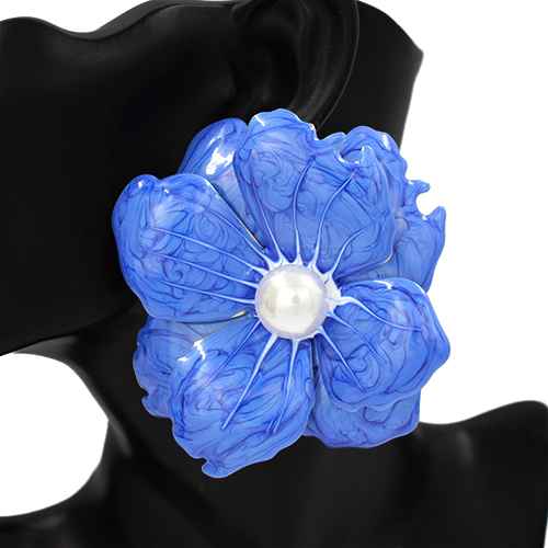 Fashion Large Flower Earrings #KE1109 - Multiple Colors (PC)