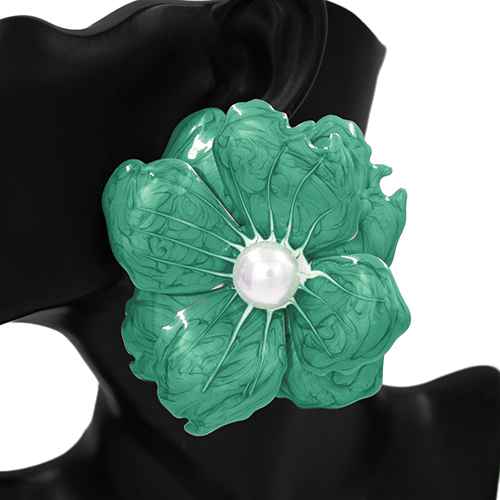 Fashion Large Flower Earrings #KE1109 - Multiple Colors (PC)
