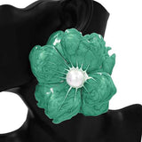 Fashion Large Flower Earrings #KE1109 - Multiple Colors (PC)