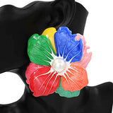 Fashion Large Flower Earrings #KE1109 - Multiple Colors (PC)