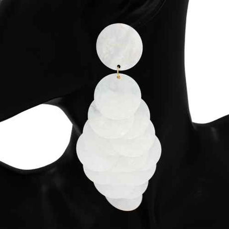 Fashion Disc Drop Earrings #KE1111 - Multiple Colors (PC)