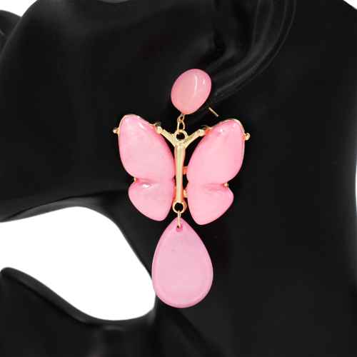 Fashion Butterfly Dangle Earrings #KE1116 - Multiple Colors (PC)