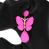 Fashion Butterfly Dangle Earrings #KE1116 - Multiple Colors (PC)