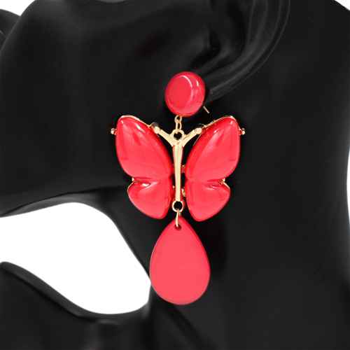 Fashion Butterfly Dangle Earrings #KE1116 - Multiple Colors (PC)