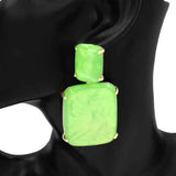 Fashion Double Square Drop Earrings #KE1117 - Multiple Colors (PC)