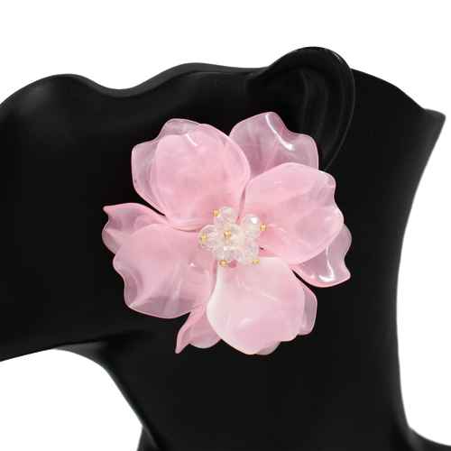 Fashion Acrylic Flower Earrings #KE1119 - Multiple Colors (PC)