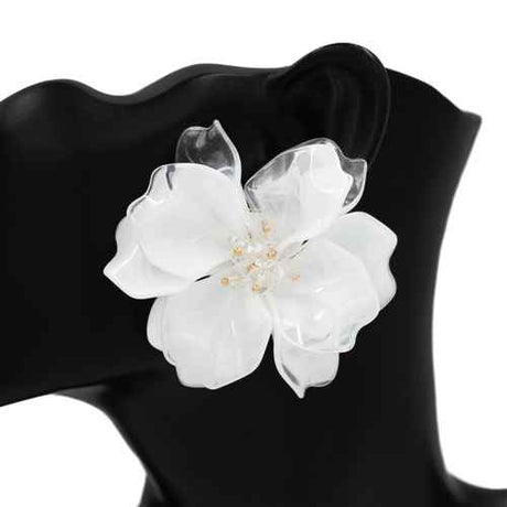 Fashion Acrylic Flower Earrings #KE1119 - Multiple Colors (PC)