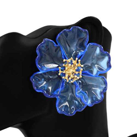Fashion Large Acrylic Flower Earrings #KE1120 - Multiple Colors (PC)