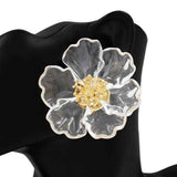 Fashion Large Acrylic Flower Earrings #KE1120 - Multiple Colors (PC)