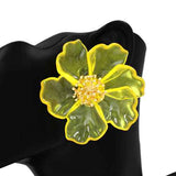 Fashion Large Acrylic Flower Earrings #KE1120 - Multiple Colors (PC)