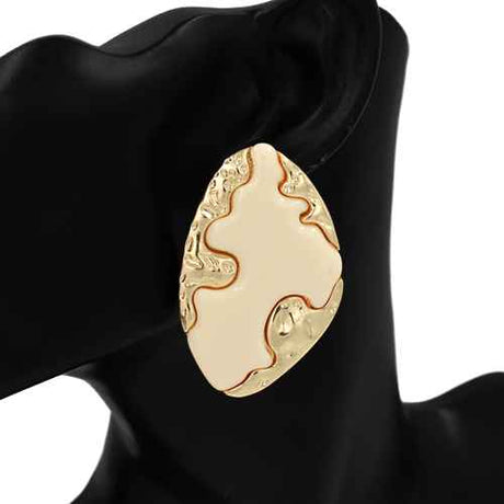 Fashion Textured Statement Earrings #KE1132 - Multiple Colors (PC)