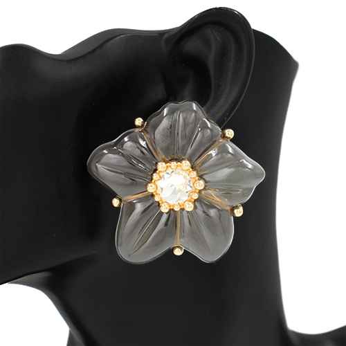 Fashion Large Acrylic Floral Earrings #KE1133 - Multiple Colors (PC)