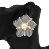 Fashion Large Acrylic Floral Earrings #KE1133 - Multiple Colors (PC)