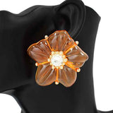 Fashion Large Acrylic Floral Earrings #KE1133 - Multiple Colors (PC)