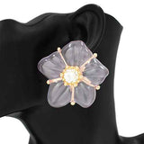 Fashion Large Acrylic Floral Earrings #KE1133 - Multiple Colors (PC)