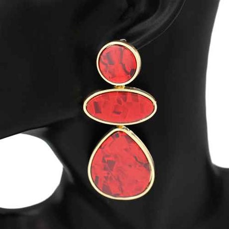 Fashion Stone Drop Earrings #KE1135 - Multiple Colors (PC)
