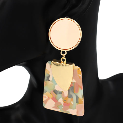 Fashion Acrylic Dangle Earrings #KE1153 - Multiple Colors (PC)