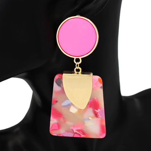Fashion Acrylic Dangle Earrings #KE1153 - Multiple Colors (PC)