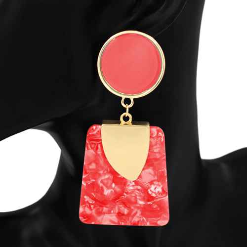 Fashion Acrylic Dangle Earrings #KE1153 - Multiple Colors (PC)