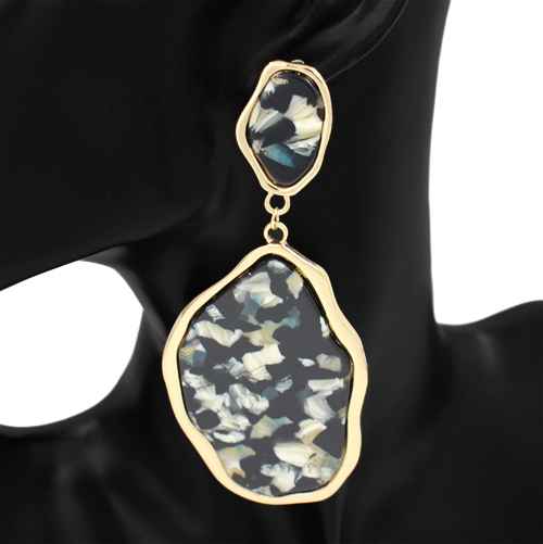 Fashion Resin Statement Drop Earrings #KE1154 - Multiple Colors (PC)