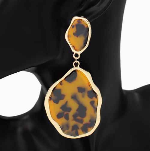 Fashion Resin Statement Drop Earrings #KE1154 - Multiple Colors (PC)