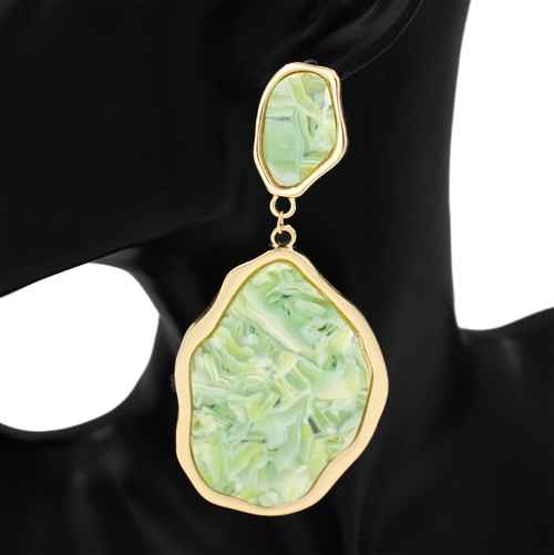 Fashion Resin Statement Drop Earrings #KE1154 - Multiple Colors (PC)