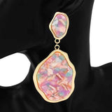 Fashion Resin Statement Drop Earrings #KE1154 - Multiple Colors (PC)