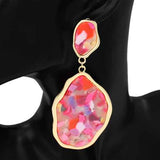 Fashion Resin Statement Drop Earrings #KE1154 - Multiple Colors (PC)