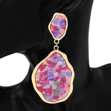 Fashion Resin Statement Drop Earrings #KE1154 - Multiple Colors (PC)