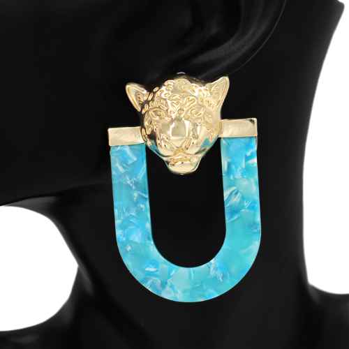 Fashion Tiger Head Statement Earrings #KE1156 - Multiple Colors (PC)