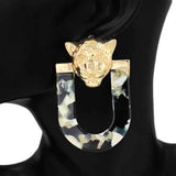 Fashion Tiger Head Statement Earrings #KE1156 - Multiple Colors (PC)