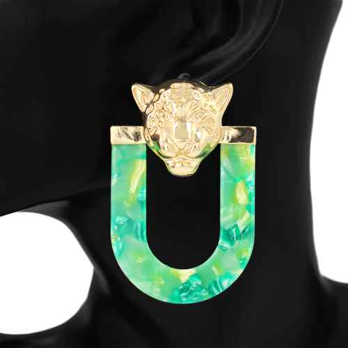 Fashion Tiger Head Statement Earrings #KE1156 - Multiple Colors (PC)