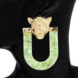 Fashion Tiger Head Statement Earrings #KE1156 - Multiple Colors (PC)