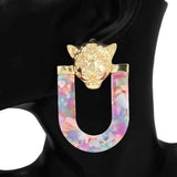 Fashion Tiger Head Statement Earrings #KE1156 - Multiple Colors (PC)